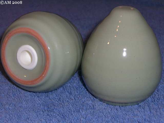 Frankoma Mountain Air shakers glazed sage green